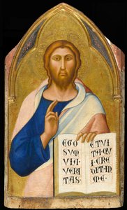 Christ Blessing, ca. 1355-1360 (tempera og bladguld på panel)